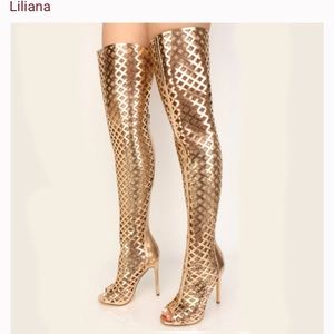 NWT! Liliana OTK “Lust2” rose gold boots sz 6
